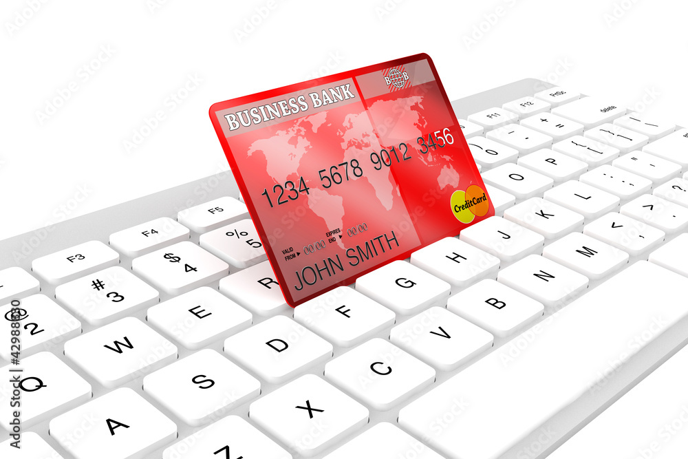 Aufkleber Credit card with computer keyboard