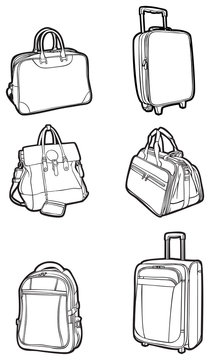 set travel bags and suitcases
