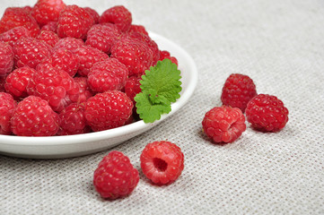beautiful ripe raspberries