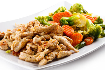Roasted meat and vegetables