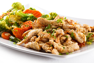 Roasted meat and vegetables