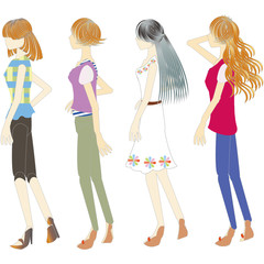 fashion of summer ワンピース・ハーフスリーブの女性達