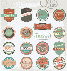 Set of vintage retro premium quality labels