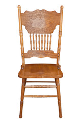 Old wooden chair isolated on white