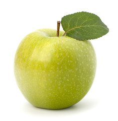 Sweet green apple with  leaf