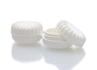 containers for contact lenses isolated on white