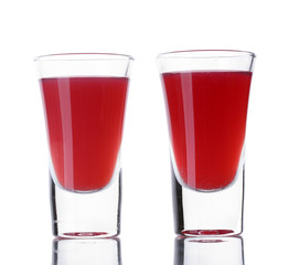 Bloody Mary cocktails isolated on white