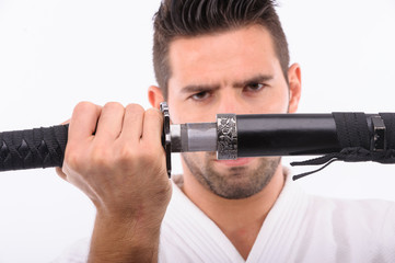 martial arts man with sword