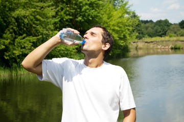 man drinks