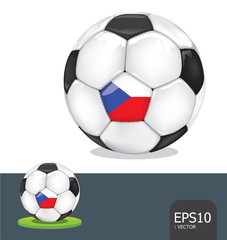 soccer ball czech euro flag vector