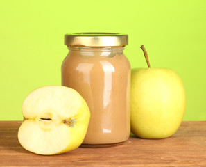 Jar with apple baby food