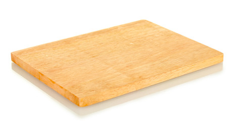 Cutting board isolated on white close-up