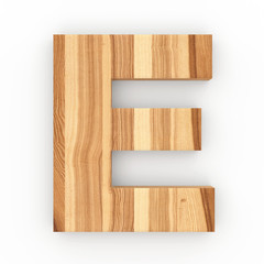 3d Font Wood Ash Letter E