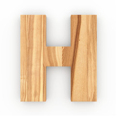 3d Font Wood Ash Letter H