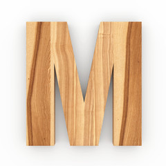 3d Font Wood Ash Letter M