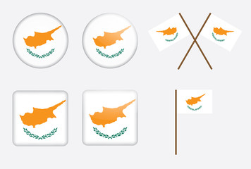 set of badges with flag of Cyprus vector illustration