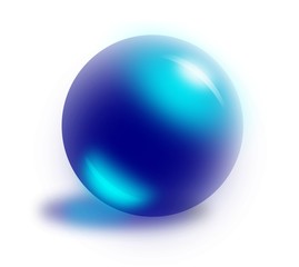 A shiny translucent blue marble with a small shadow. Suitable for websites as button, presentations and many other decorations.