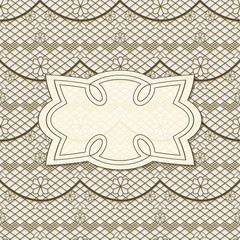 vector background with seamless lacy  pattern and frame for your