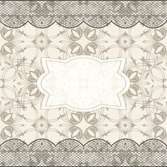 Obraz premium vector background with seamless pattern, lacy borders, and frame