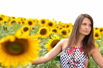 femme avec tournesol