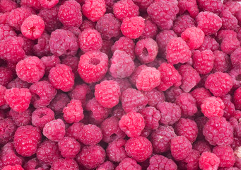 Red fresh raspberry background