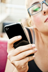 Young girl using smartphone
