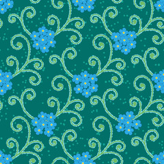 abstract flowers floral forget-me-not seamless