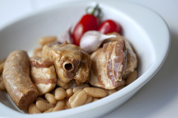 Cuisine, gastronomie, aliment, plat, cassoulet, viande, haricots