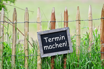 Termin machen Tafel