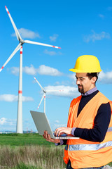 Technician Engineer in Wind Turbine Power Generator Station