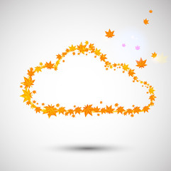 Cloud made with leaves. Autumn theme