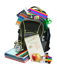 Backpack full of school supplies © OlegDoroshin