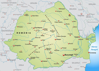 Landkarte von Rumänien mit Umgebung