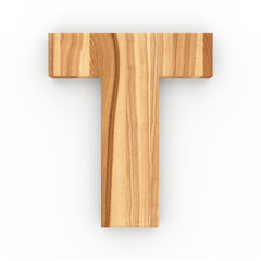 3d Font Wood Ash Letter T