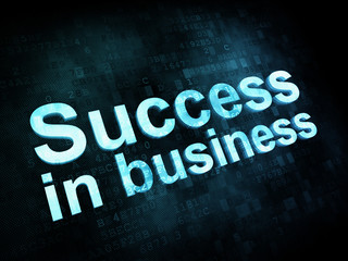 Business concept: pixelated words Success in business on digital