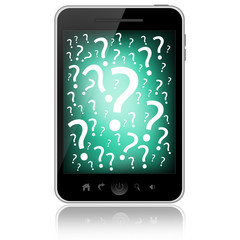 Mobile phone with question mark
