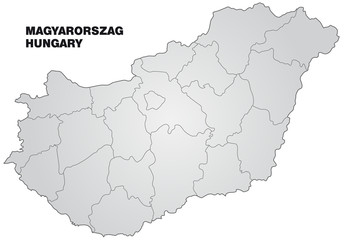 Karte von Ungarn mit Landesgrenzen