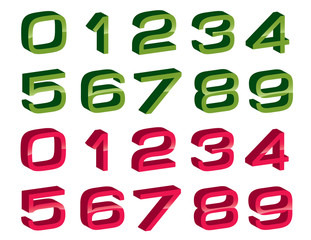green and pink 3d numbers