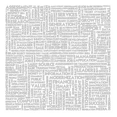 Fototapeta premium Business man and bulb head with Word cloud for business concept