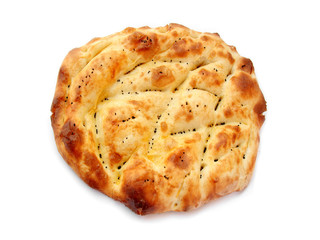 Full pita on white background