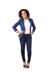 Obraz premium Beautiful afro business woman posing
