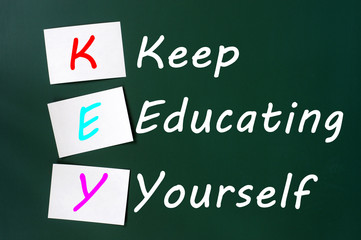 KEY acronym -Keep educating yourself on a blackboard