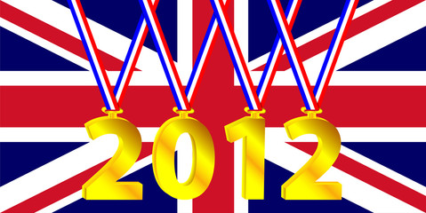 Olympic year with a British flag