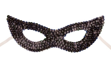 Sequin cat mask isolated on white