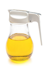 glass bottle of cooking oil with clipping path