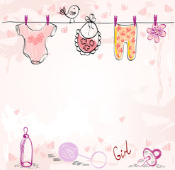 Cute scrapbook  for girl with baby elements.