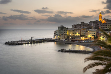 vista di Bogliasco al tramonto