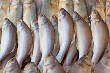 dried fish for sale in market