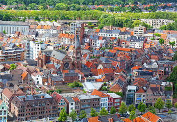Fototapeta na wymiar View of the city of Malines in Belgium