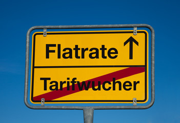 Wechsel-Schild TARIFWUCHER-FLATRATE